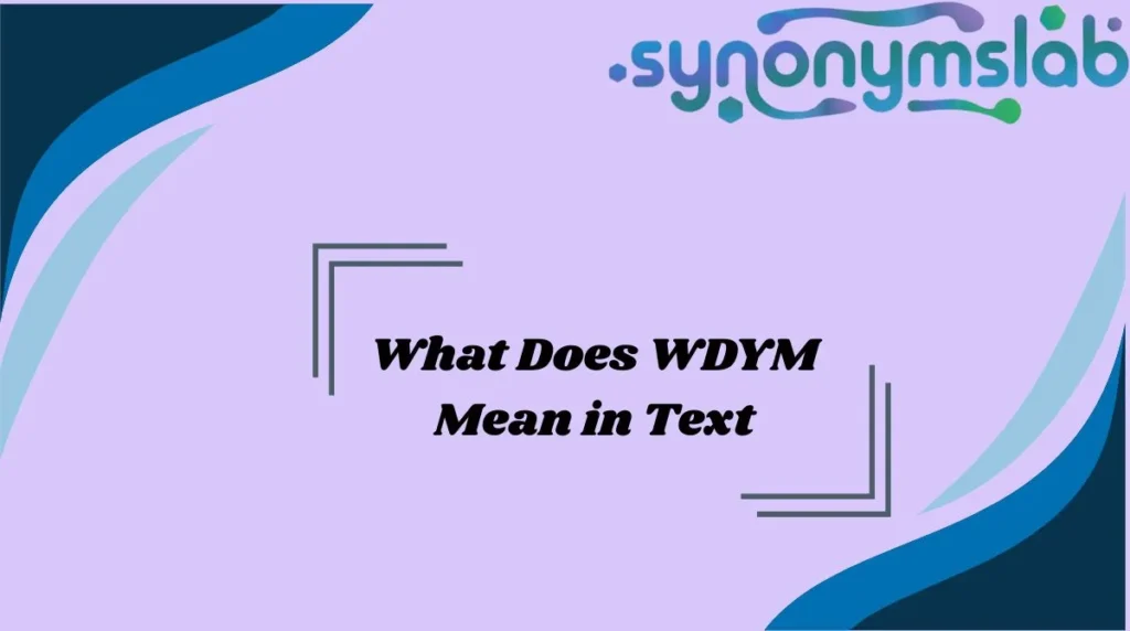 What Does WDYM Mean in Text